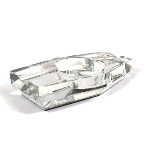 Savoy Crystal Cigar Ashtray - Two Cigars Rest