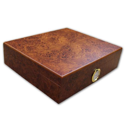 Classic Dark Burl Desk Top Humidor - 20 Cigars Capacity