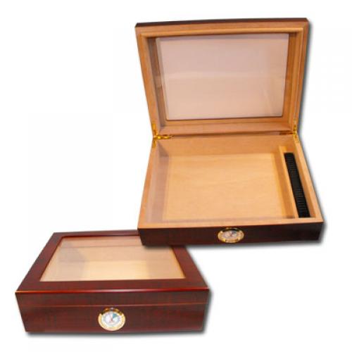 Newport Mahogany Finish Glass Top Humidor 20 Cigar Capacity Review