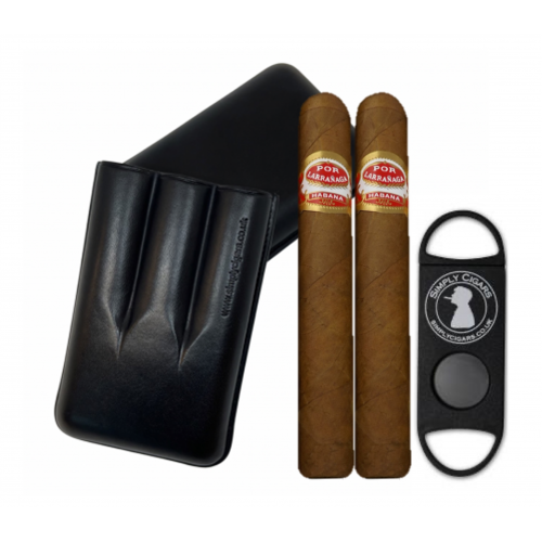 Por Larranaga Picadores and Three Finger Robusto Leather Cigar Case Sampler